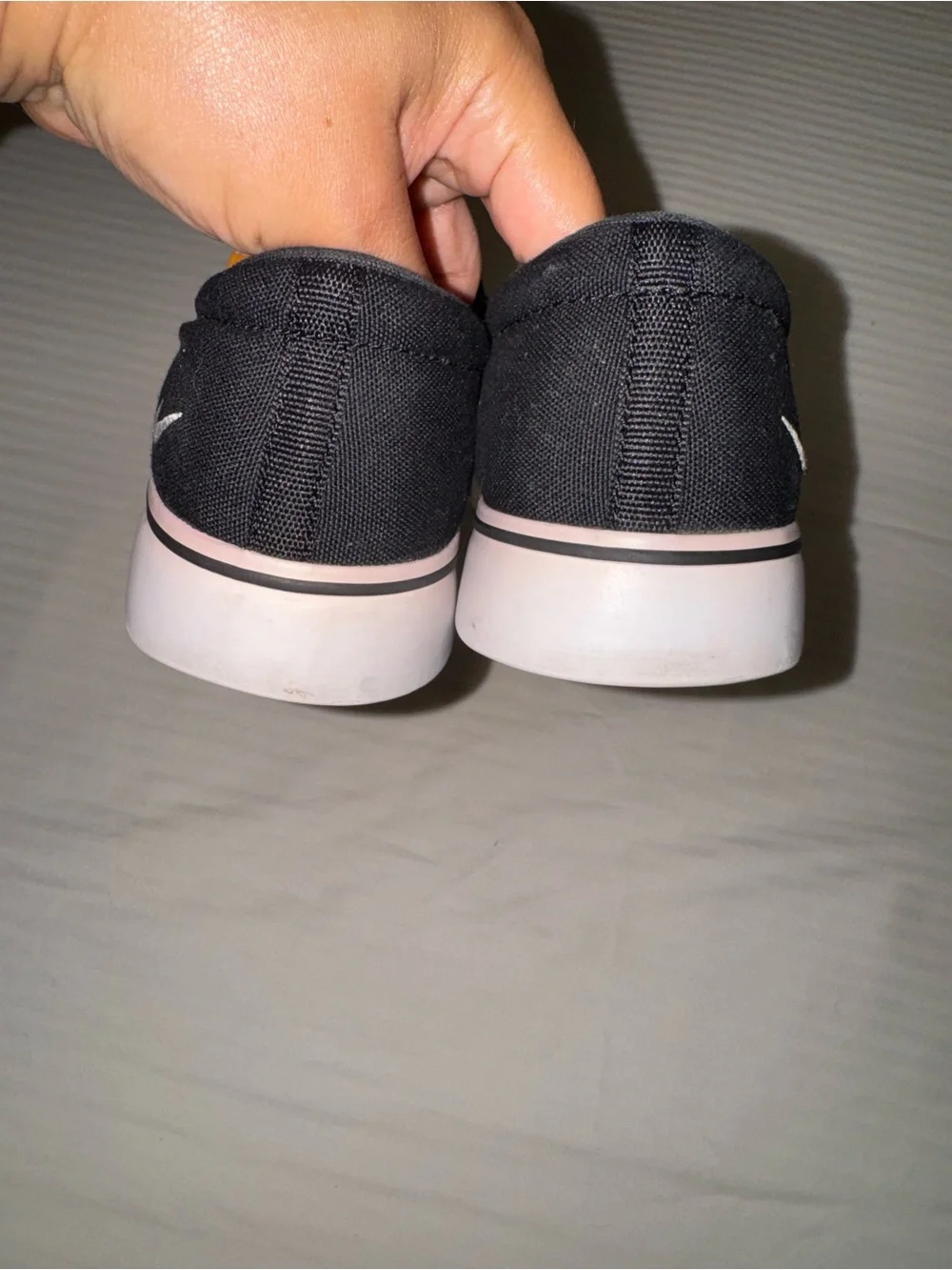 Nike Black Slip-On Canvas Loafers with White Sole
